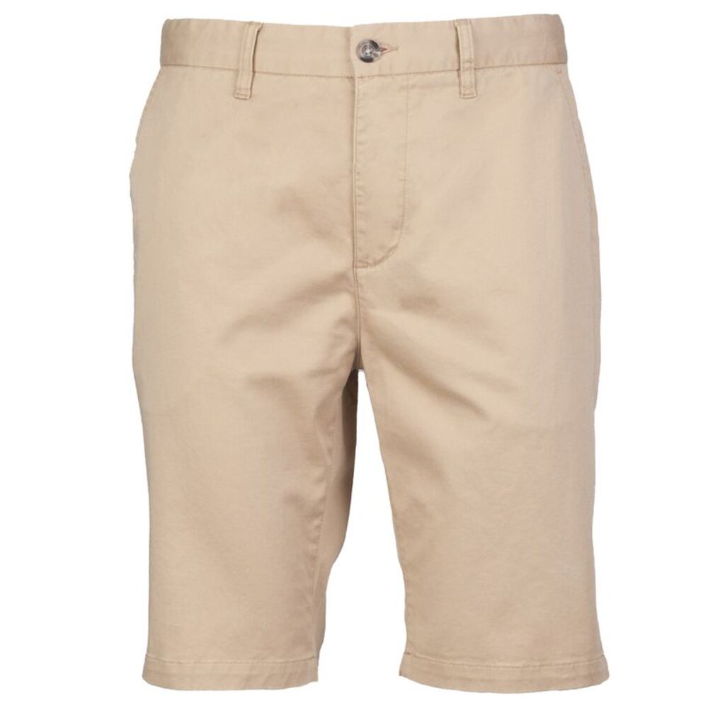 Front Row Mens Cotton Rich Stretch Chino Shorts / Stone